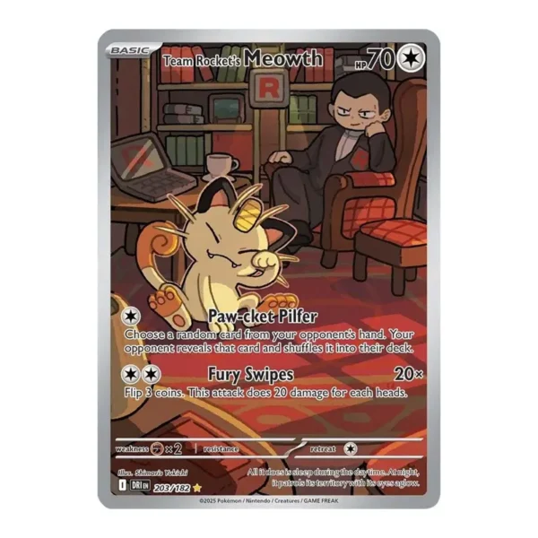 Team Rocket's Meowth - 203/182 - Destined Rivals