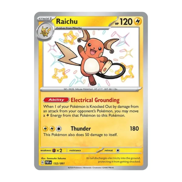 raichu-shiny Raichu - 132/091 - Paldean Fates