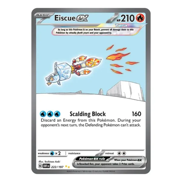 eiscue-ex-obf Eiscue ex - 222/197 - Obsidian Flames