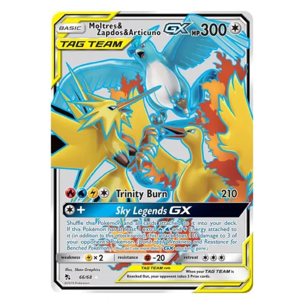Moltres & Zapdos & Articuno GX (Full Art) - Hidden Fates