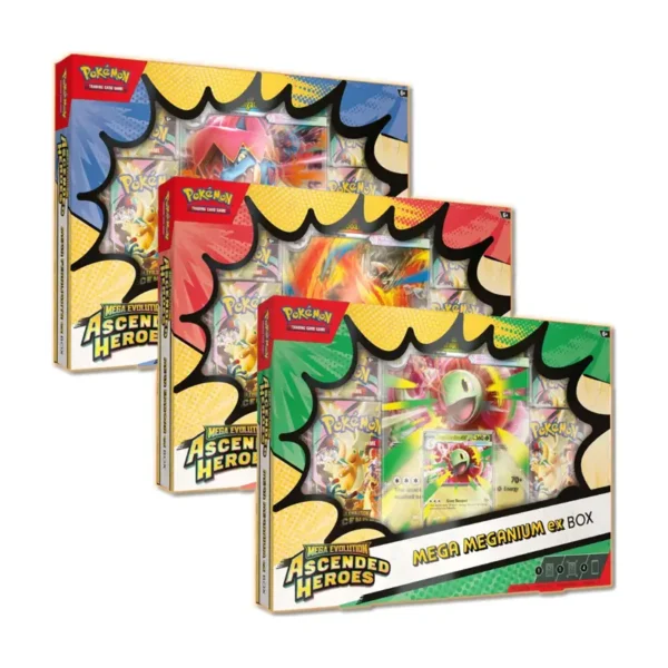 emboar meganium ferra trio Mega Meganium ex Box - Mega Emboar ex Box - Mega Feraligatr ex Box (Trio)