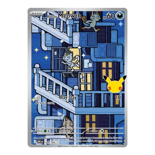 alolan meowth 30th Alolan Meowth - 139/128 - 30th Celebration